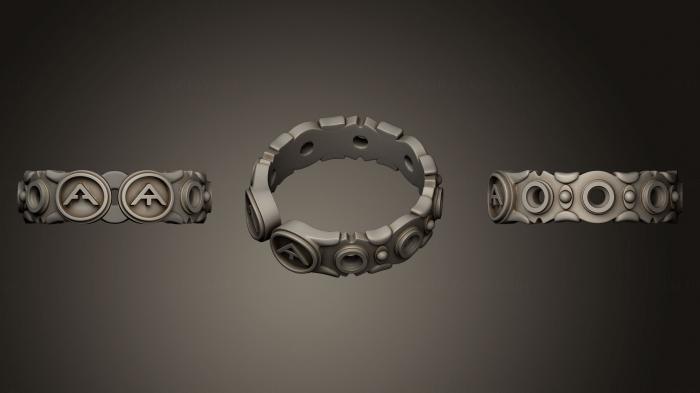 نموذج ثلاثي الأبعاد لآلة CNC خواتم مجوهرات خاتم زجاج نسائي